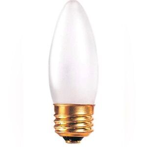 Bulbrite 25W 120V Incandescent Torpedo Chandelier B10 Bulb, Frost-4 bulbs